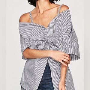 Zara | off-shoulder Oxford shirt